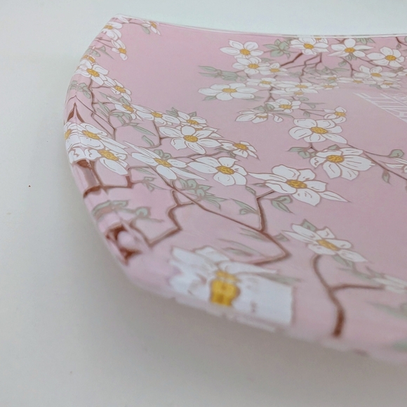Yosemite National Park Glass Plate Dish Ahwahnee Dogwood Blossoms Square Pink - Picture 13 of 15